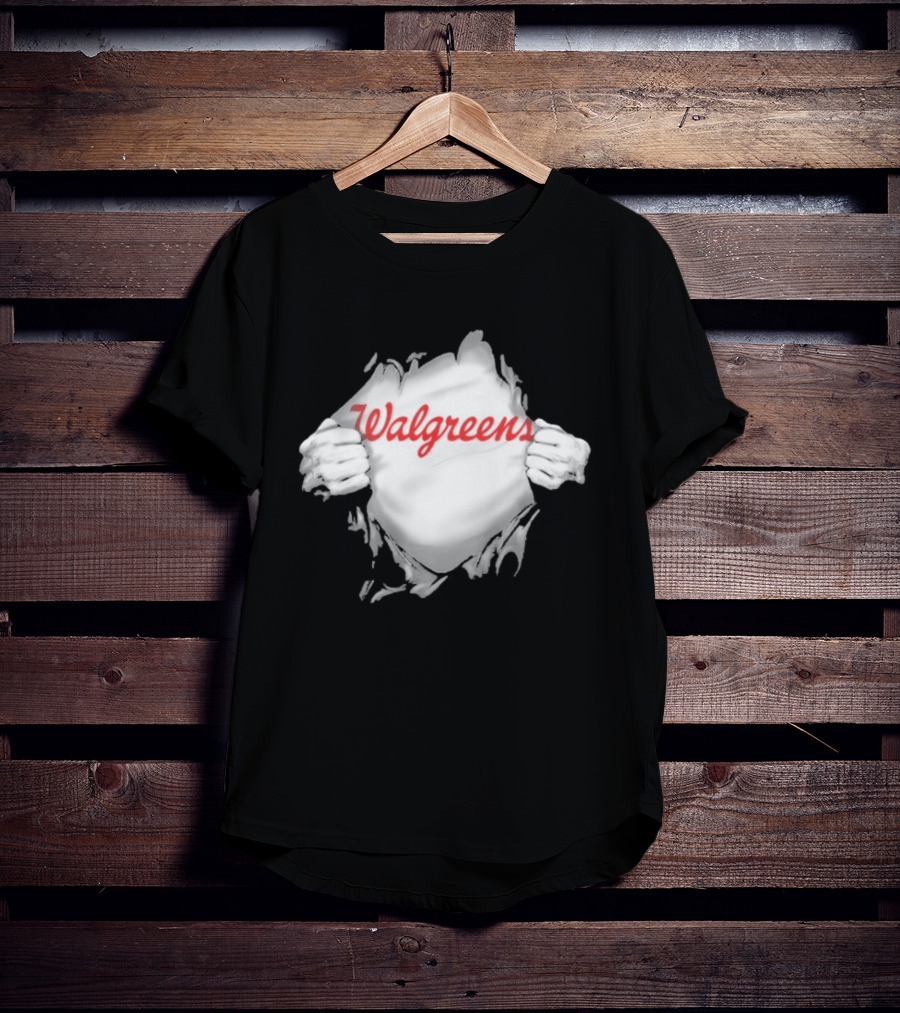 Walgreens Ripped Chest Superhero Torn Employee T-Shirt