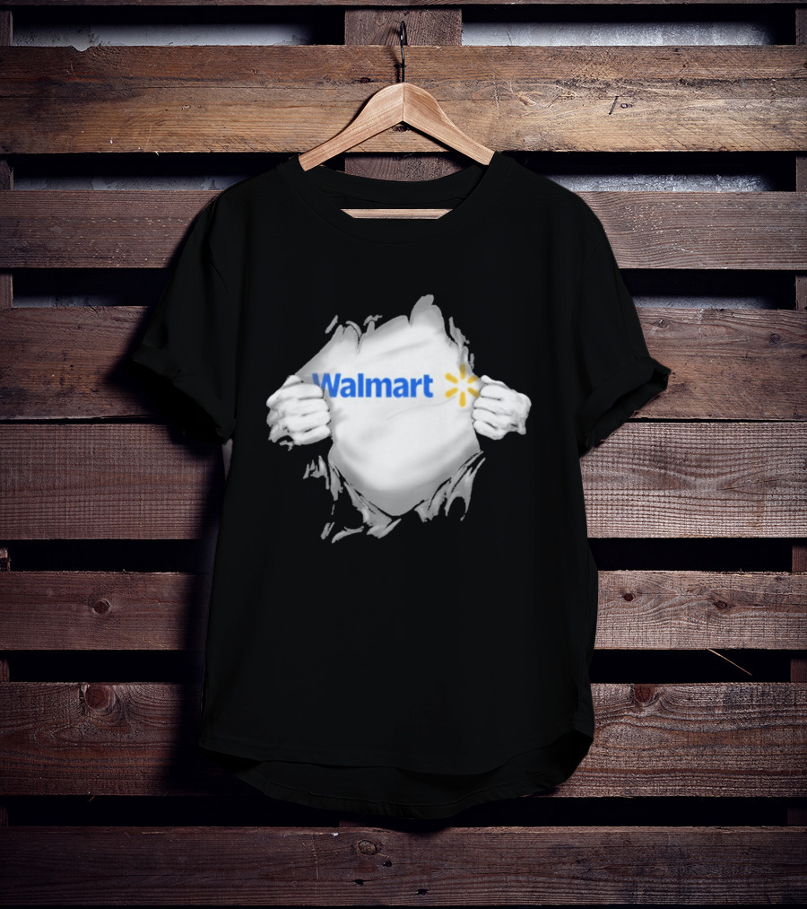 Walmart Ripped Chest Superhero Torn Employee T-Shirt