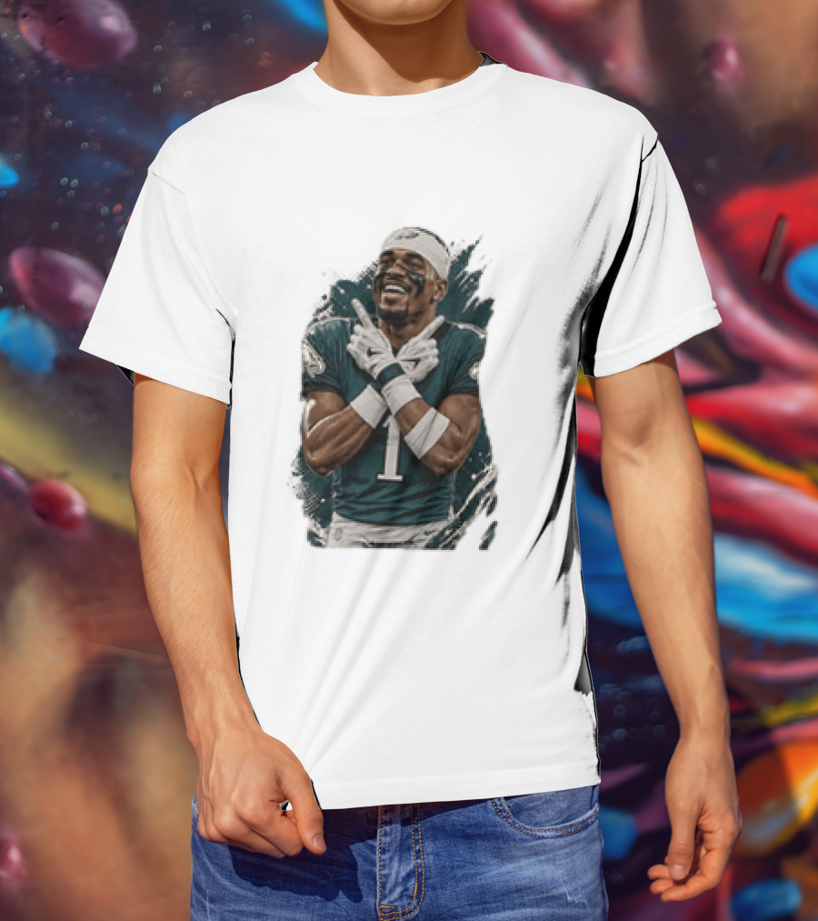 Philadelphia Eagles Jalen Hurts Celebratory Pose Football Team Gear T-Shirt