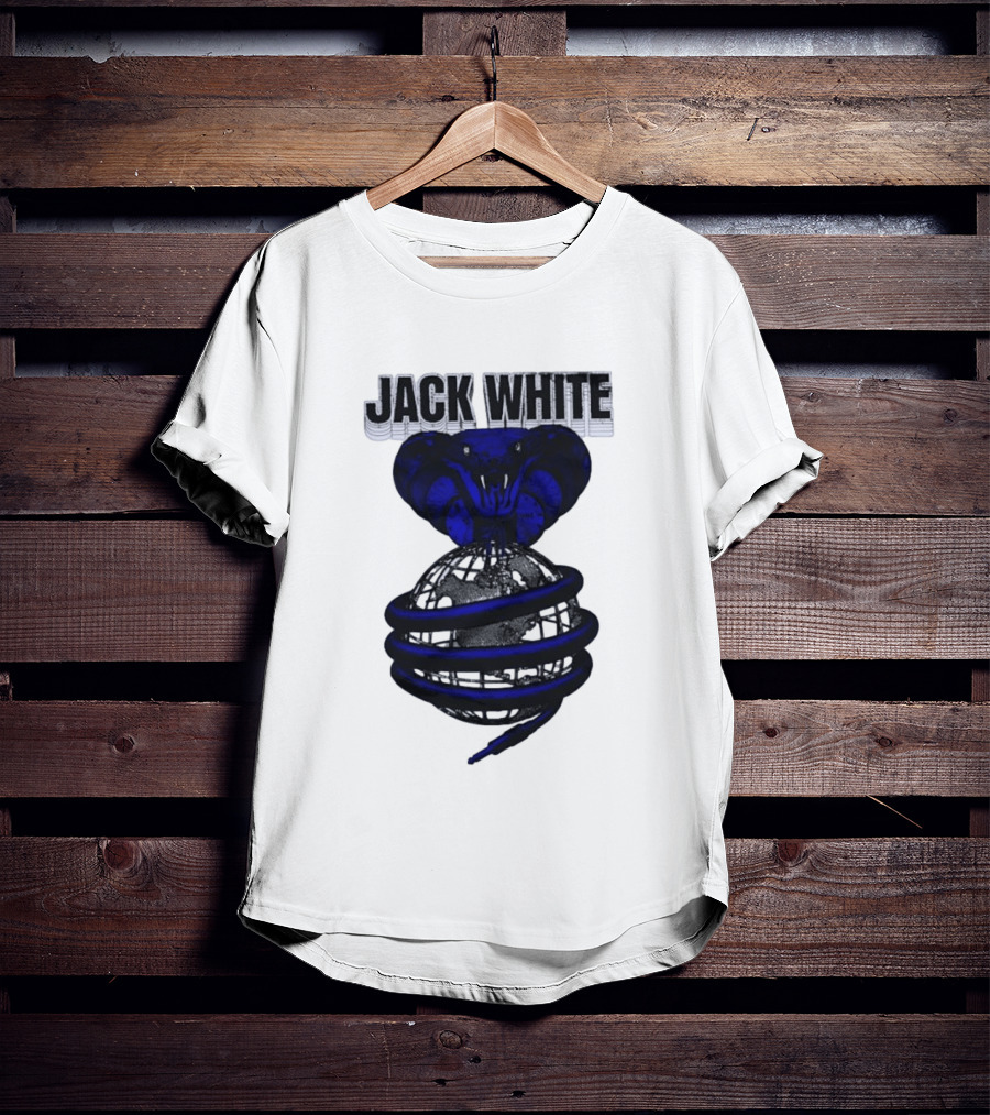 Jack White Cobra Wrapped Around Globe Music Band T-Shirt
