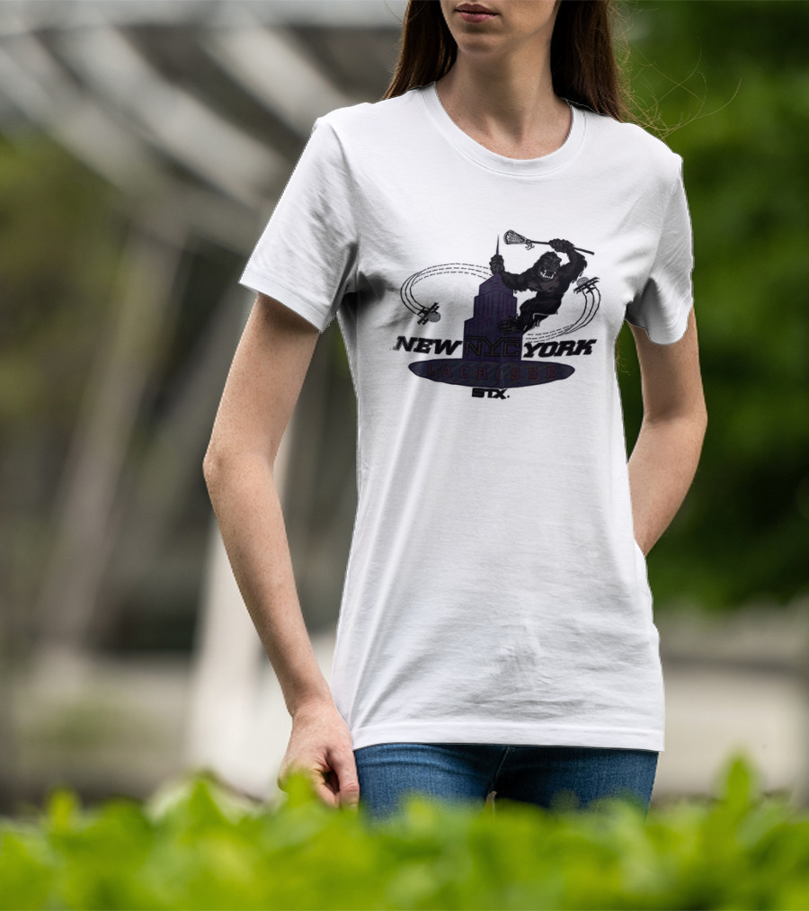 King Kong Empire State Building New York Lacrosse T-Shirt