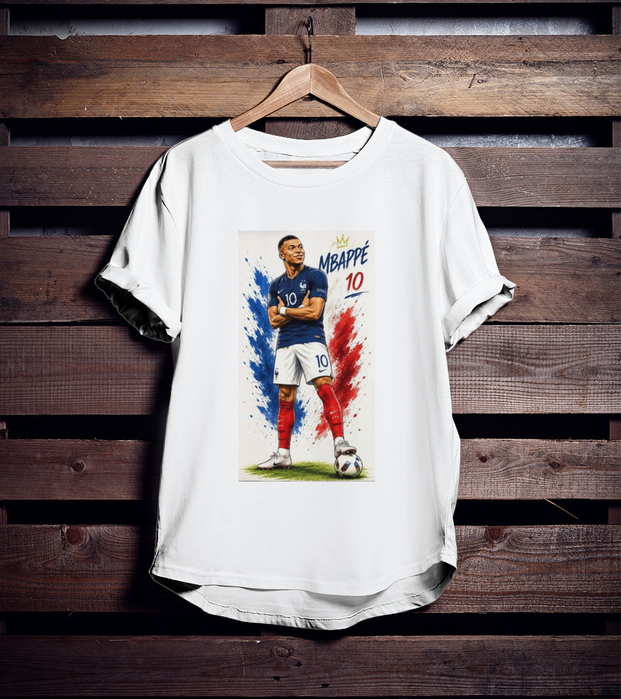 Kylian Mbappé France Soccer KM10 Caricature Star T-Shirt