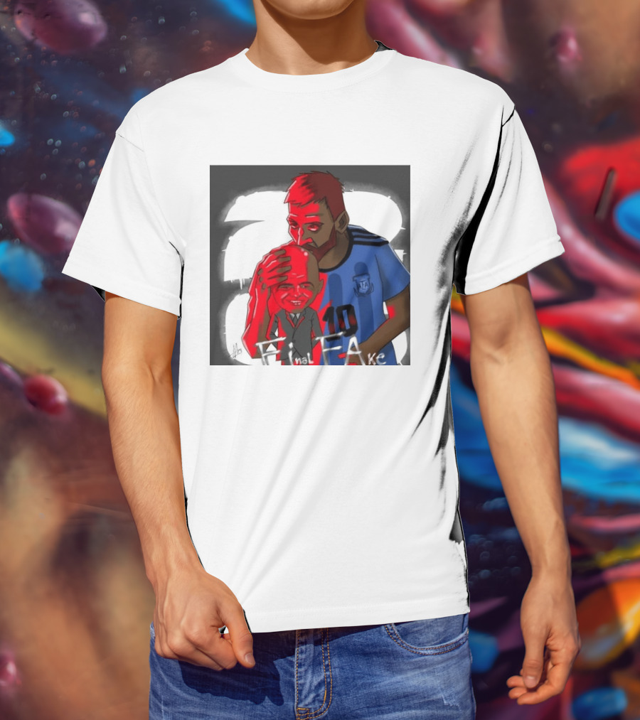 Lionel Messi Argentina Final FAKE AFA 10 T-Shirt