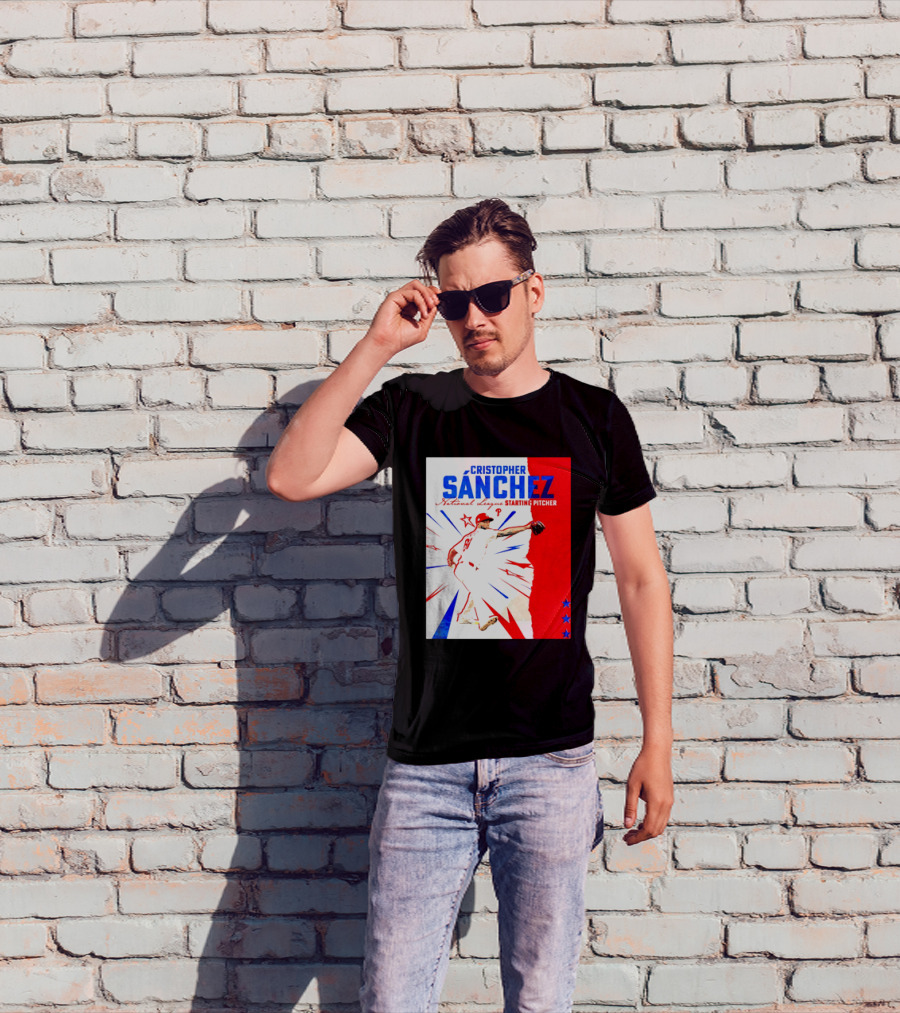 Cristopher Sánchez Philadelphia Phillies National League Starting Pitcher Red White Blue Stars T-Shirt