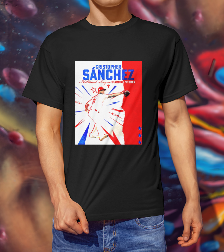 Cristopher Sánchez Philadelphia Phillies National League Starting Pitcher Red White Blue Stars T-Shirt