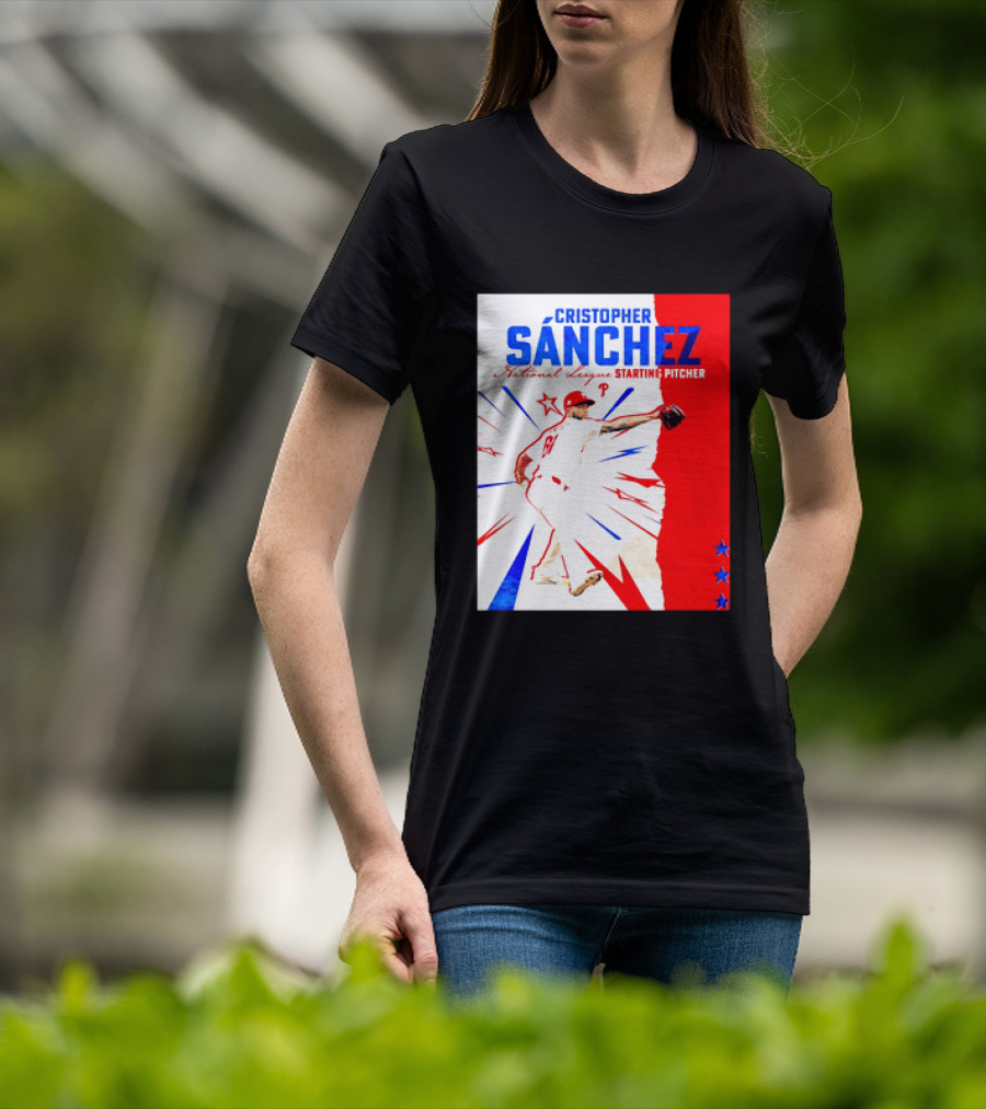 Cristopher Sánchez Philadelphia Phillies National League Starting Pitcher Red White Blue Stars T-Shirt