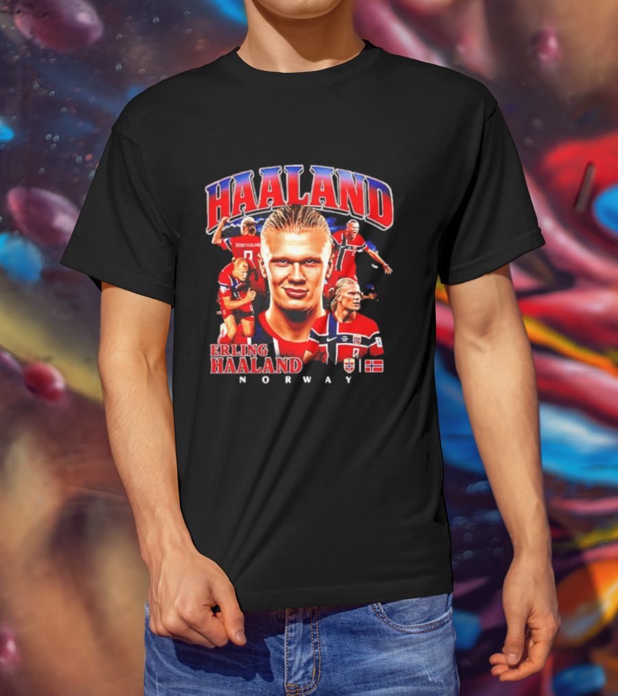Erling Haaland Norway Football Legend Champion Norway Flag T-Shirt