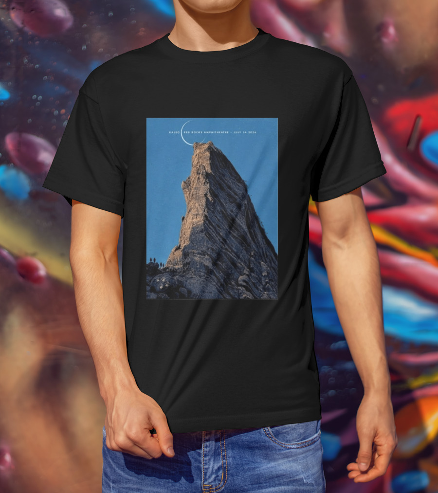 Kaleo Red Rocks Amphitheatre July 14 2026 Show Rocky Landscape Moonlit Scene T-Shirt