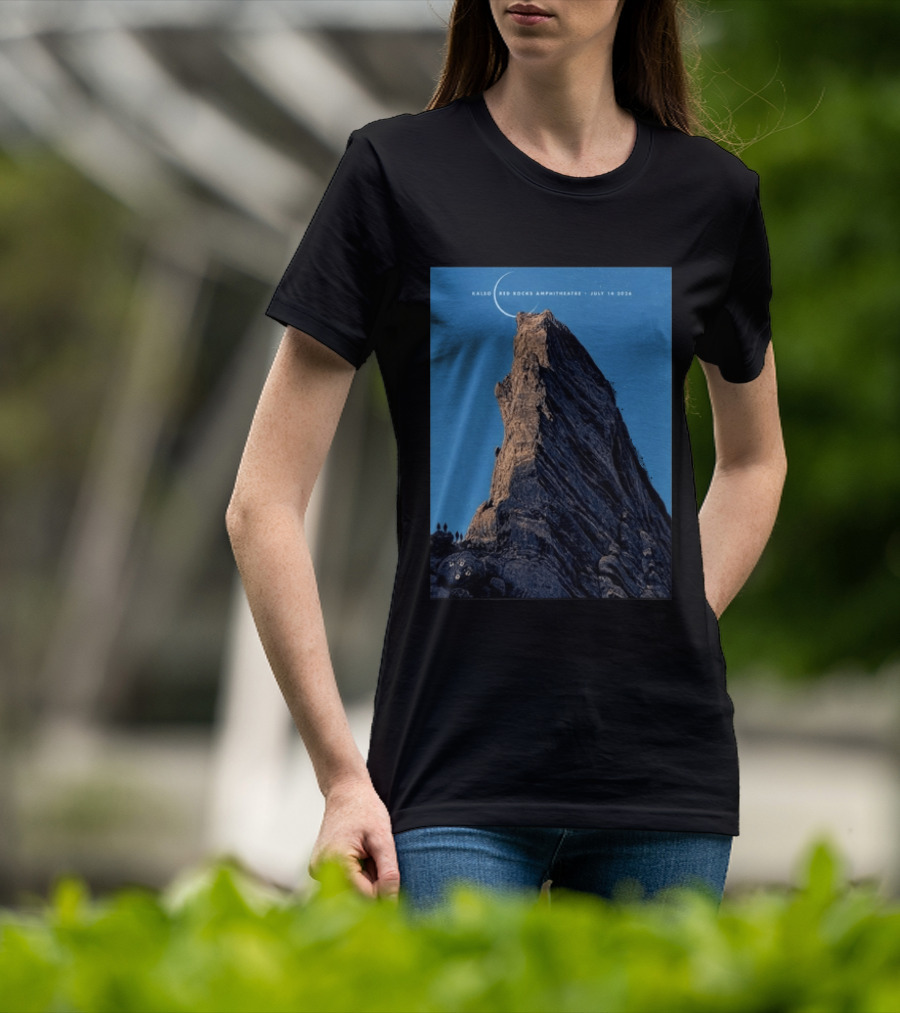 Kaleo Red Rocks Amphitheatre July 14 2026 Show Rocky Landscape Moonlit Scene T-Shirt