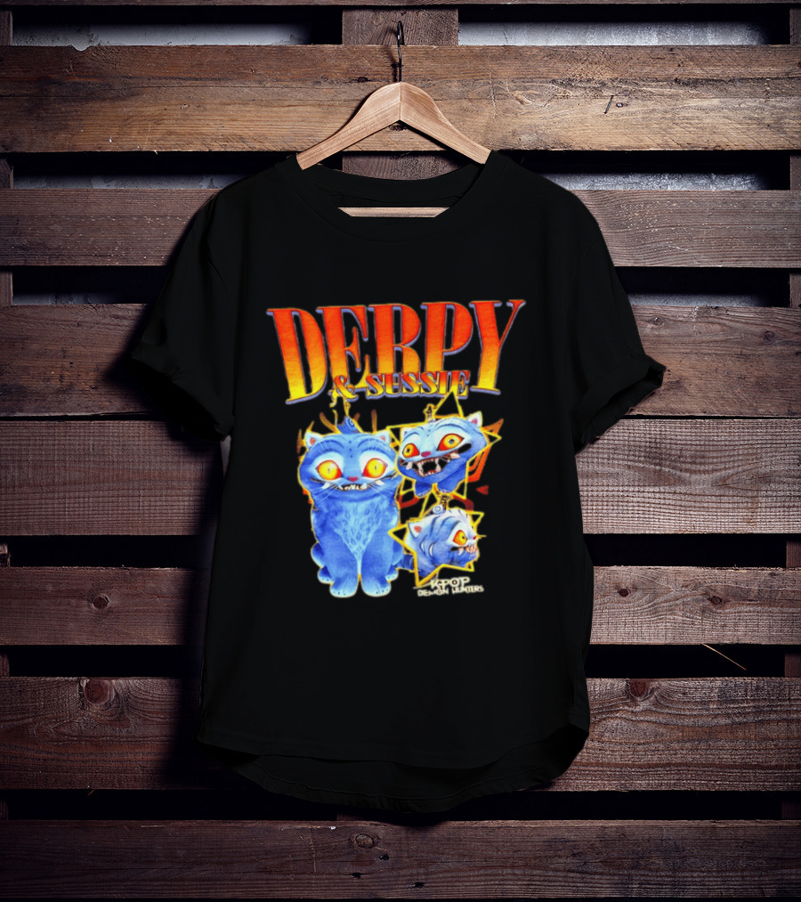 Derpy And Sussie KPop Demon Hunters 2026 Blue Cat Stars T-Shirt