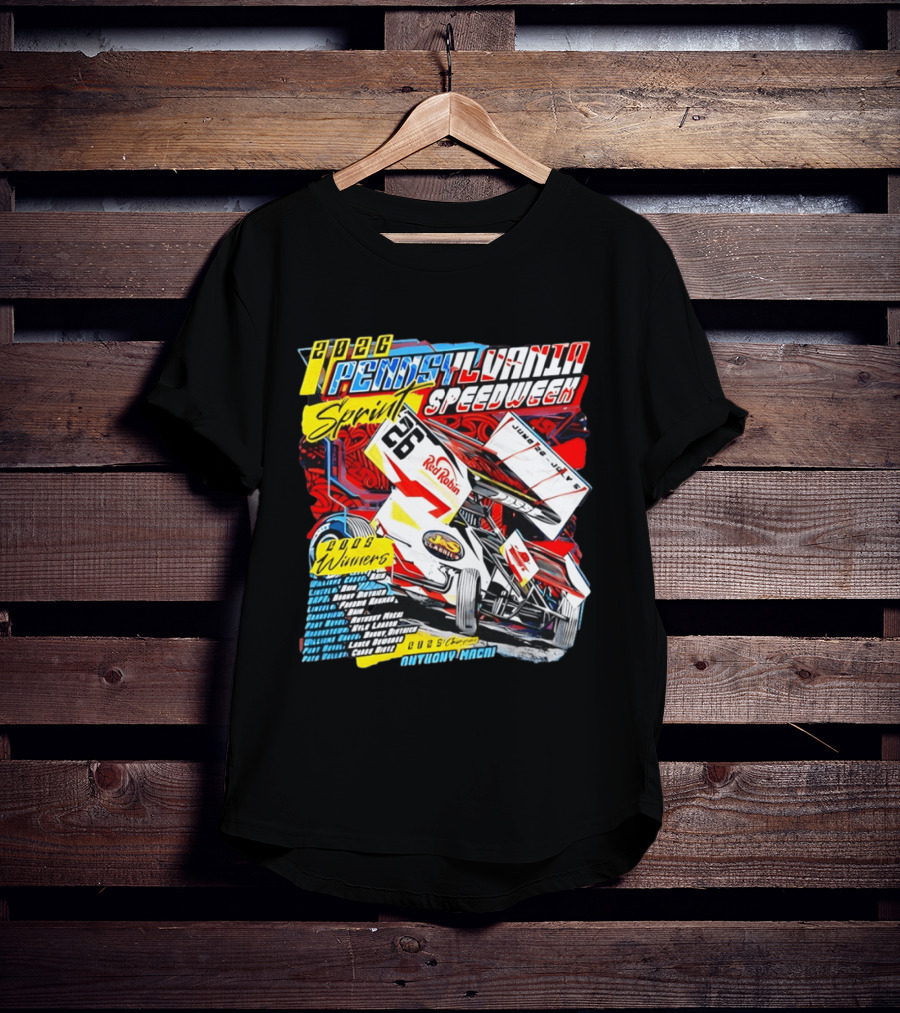 2026 Pennsylvania Speedweek Sprint Race Winners June Kyle Larson Racing Red Robin T-Shirt