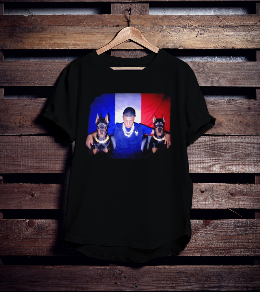 Kylian Mbappe France National Football Team With Dogs French Flag T-Shirt