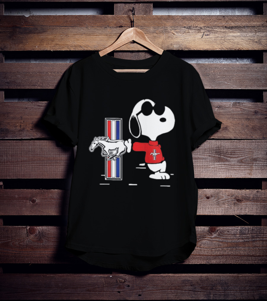 Snoopy Peanuts Ford Mustang Red Sweater Classic Mustang Pony T-Shirt