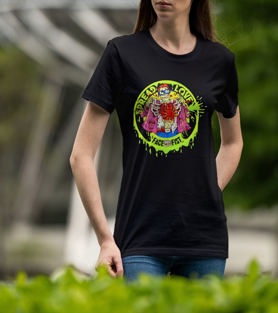 Spread Love Face Fist FMF Slime Variant Zombie Heart T-Shirt