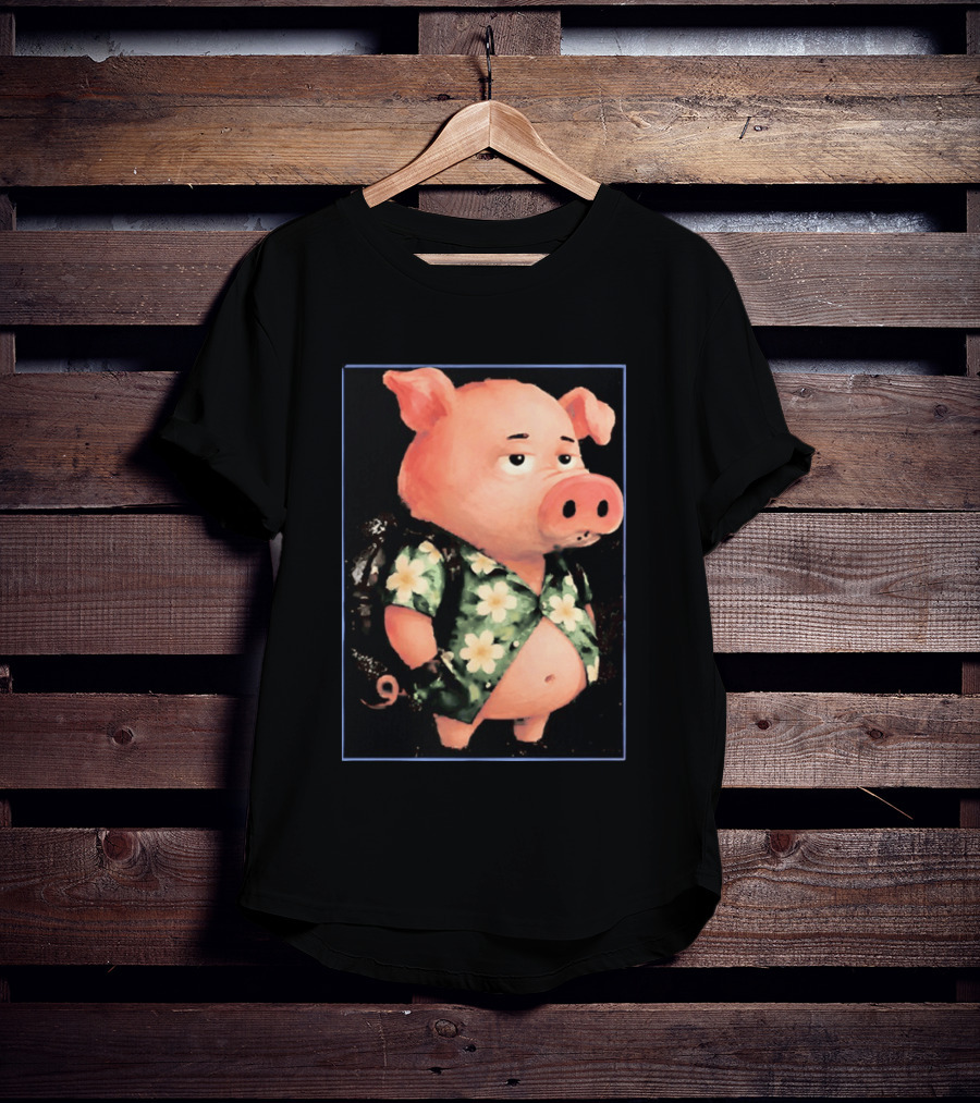 Nice Enjoy The Little Things Hawaiian Pig Floral T-Shirt