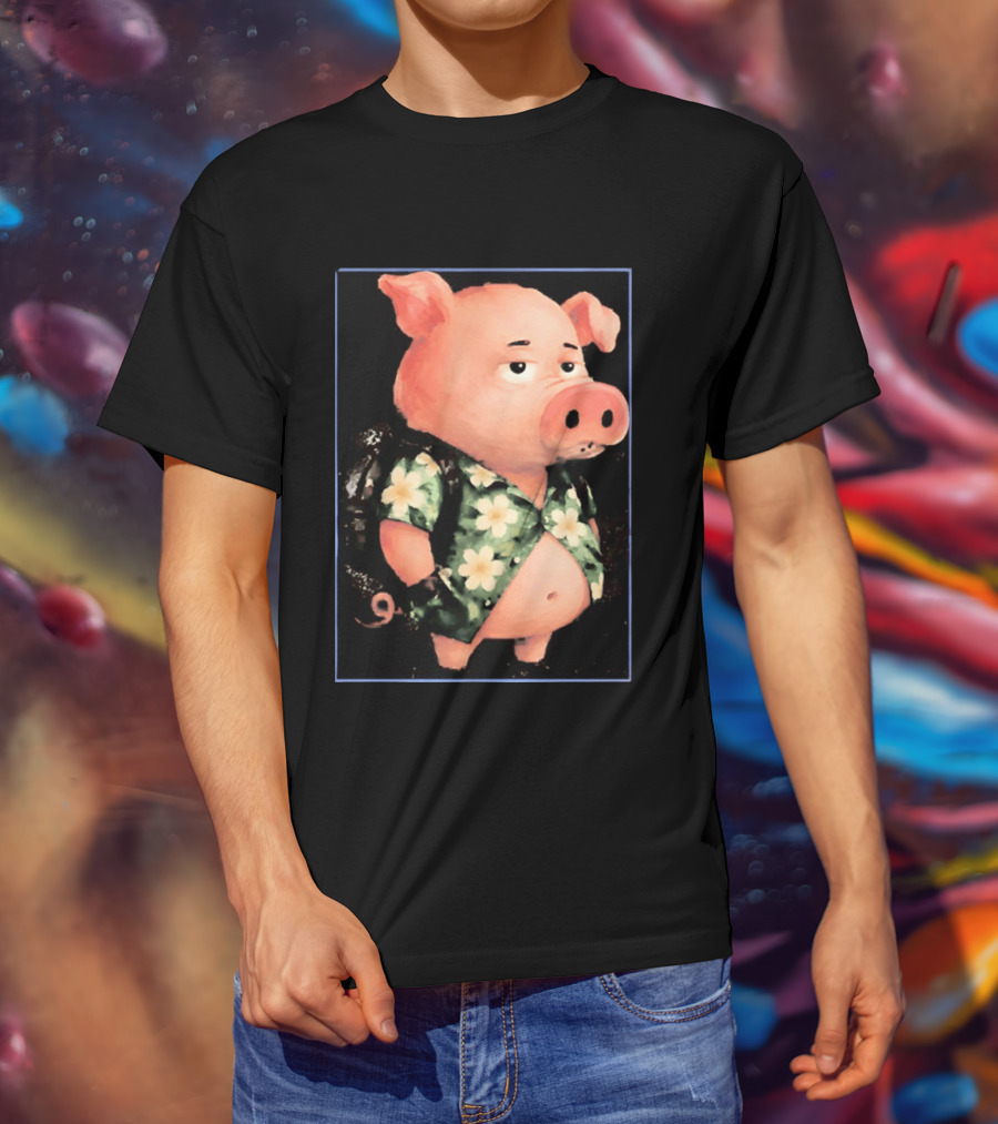 Nice Enjoy The Little Things Hawaiian Pig Floral T-Shirt