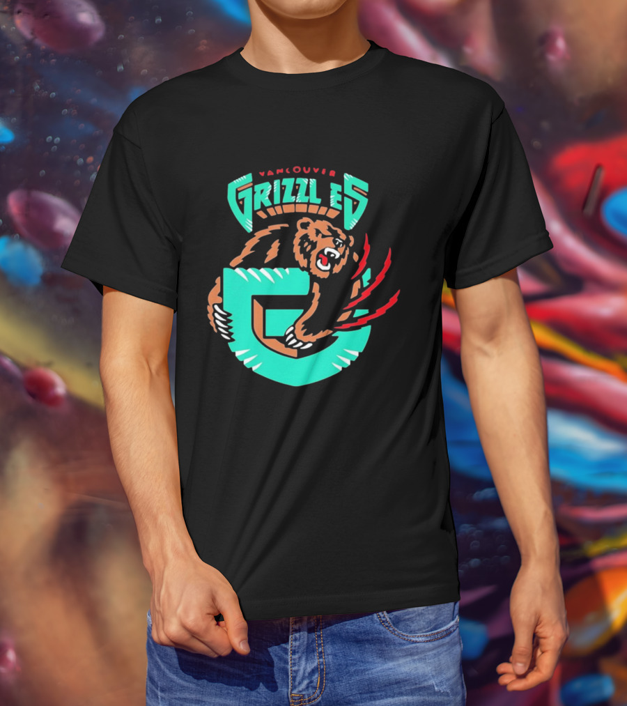 Vancouver Grizzlies Bear Claw Retro Sports Emblem Men's T-Shirt