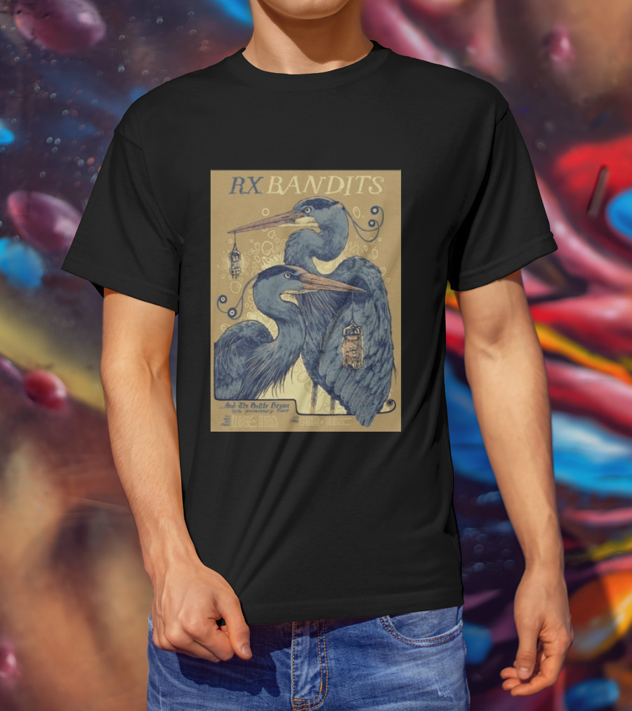 RX Bandits And The Battle Begun 20th Anniversary Tour 2026 Blue Heron T-Shirt