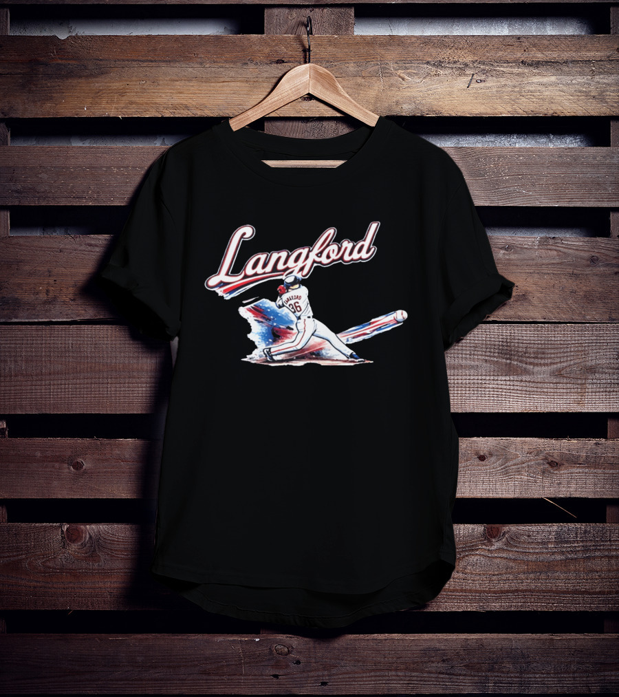 Langford Baseball Swing Texas Rangers Wyatt Langford Slugger 26 T-Shirt