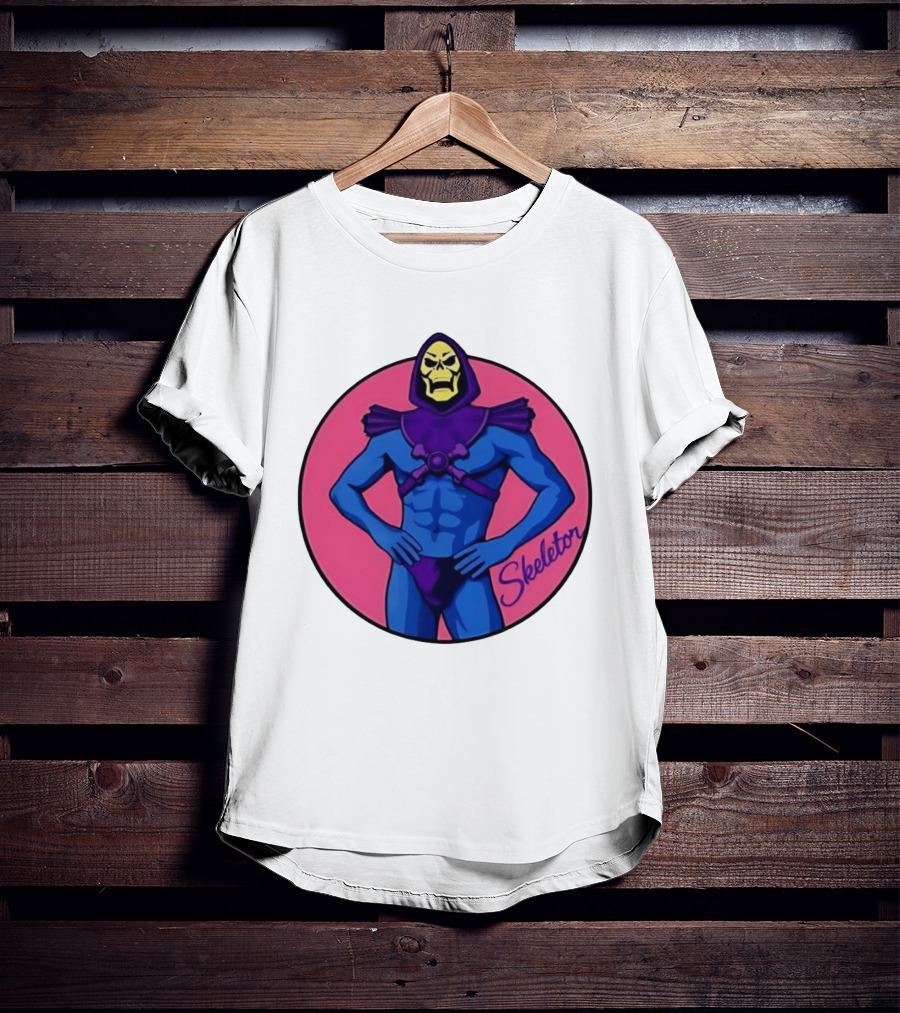 Skeletor Powerful Stance Pink T-Shirt