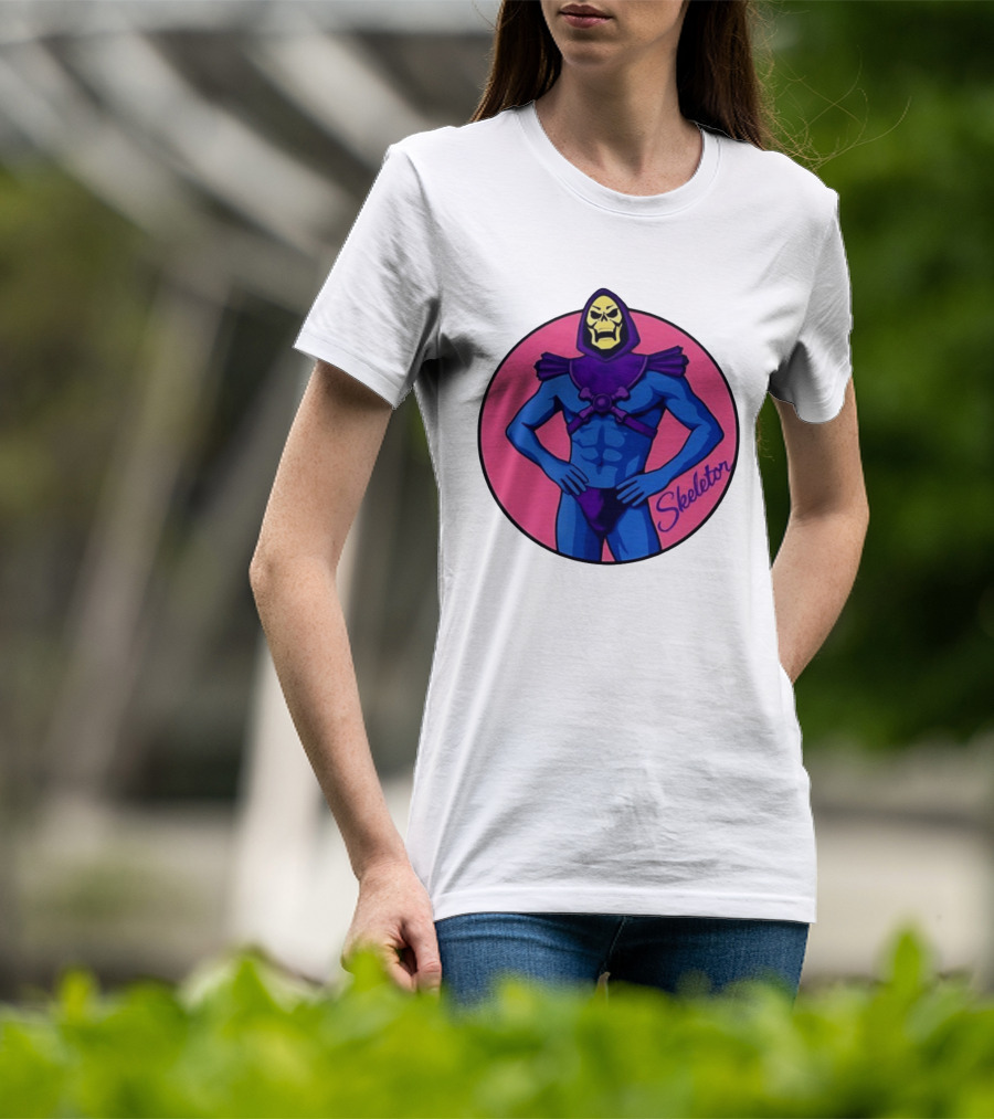 Skeletor Powerful Stance Pink T-Shirt