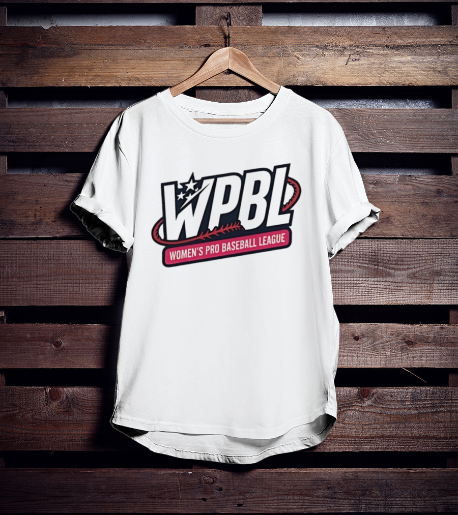 Women's Pro Baseball League WPBL Stars And Baseball Stitch Oval T-Shirt