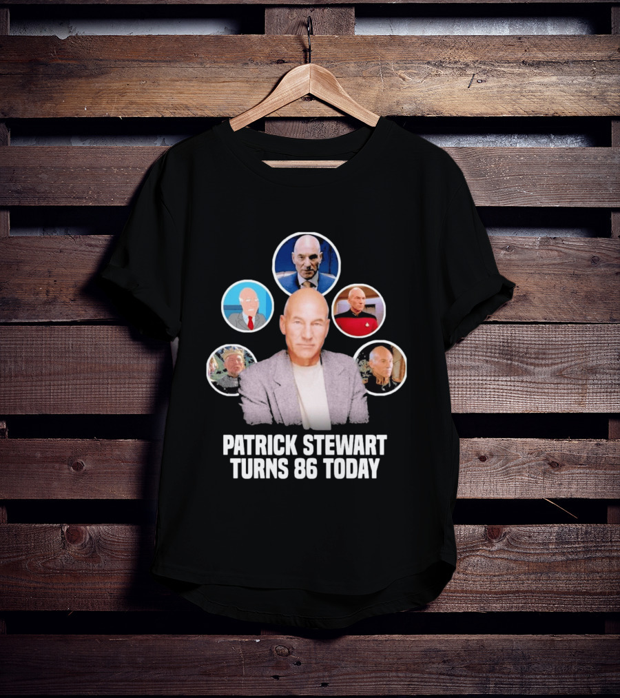 Patrick Stewart Turns 86 Today Iconic Roles Celebration Image T-Shirt