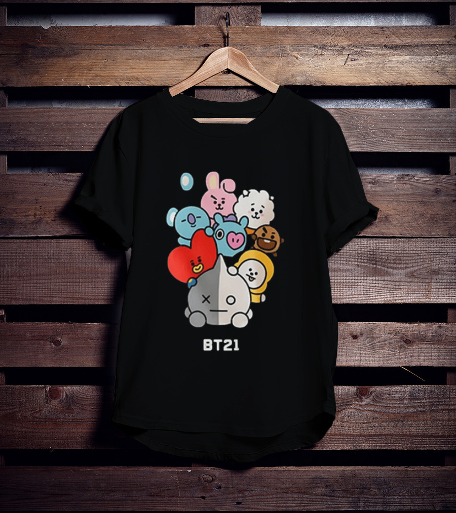 BT21 Characters Koya RJ Shooky Mang Chimmy Tata Cooky Van T-Shirt