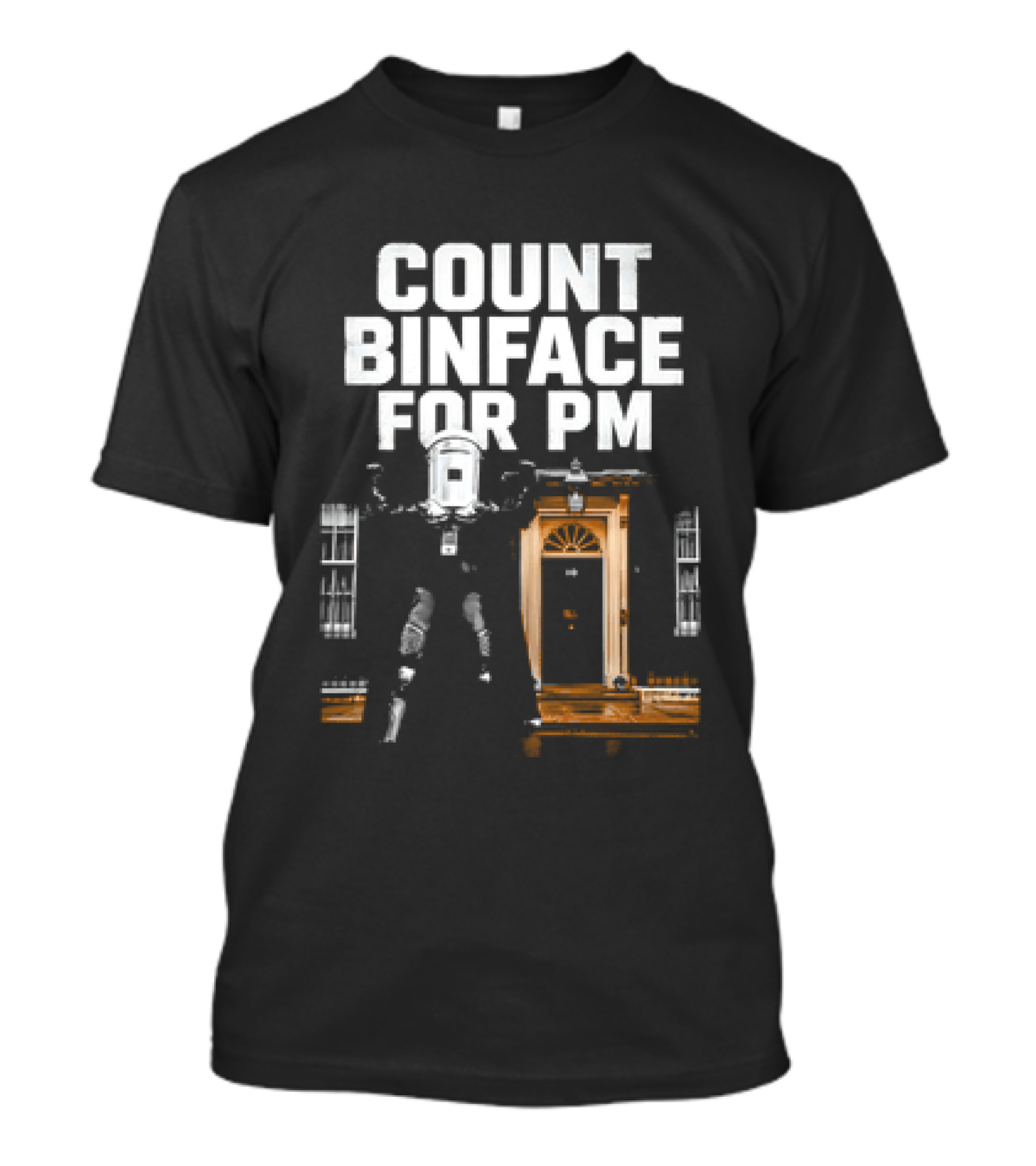 Count Binface For PM With Iconic British Doorway T-Shirt