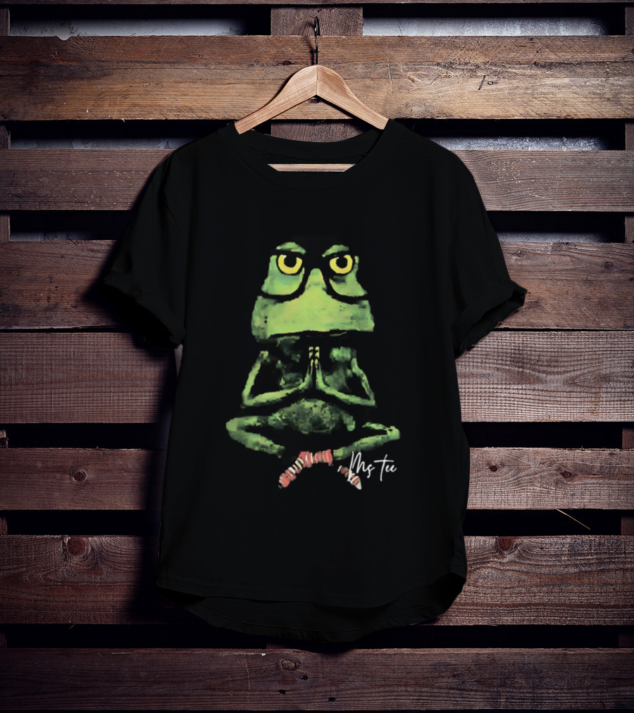 Frog Wearing Glasses Striped Socks Meditating Ms T-Shirt