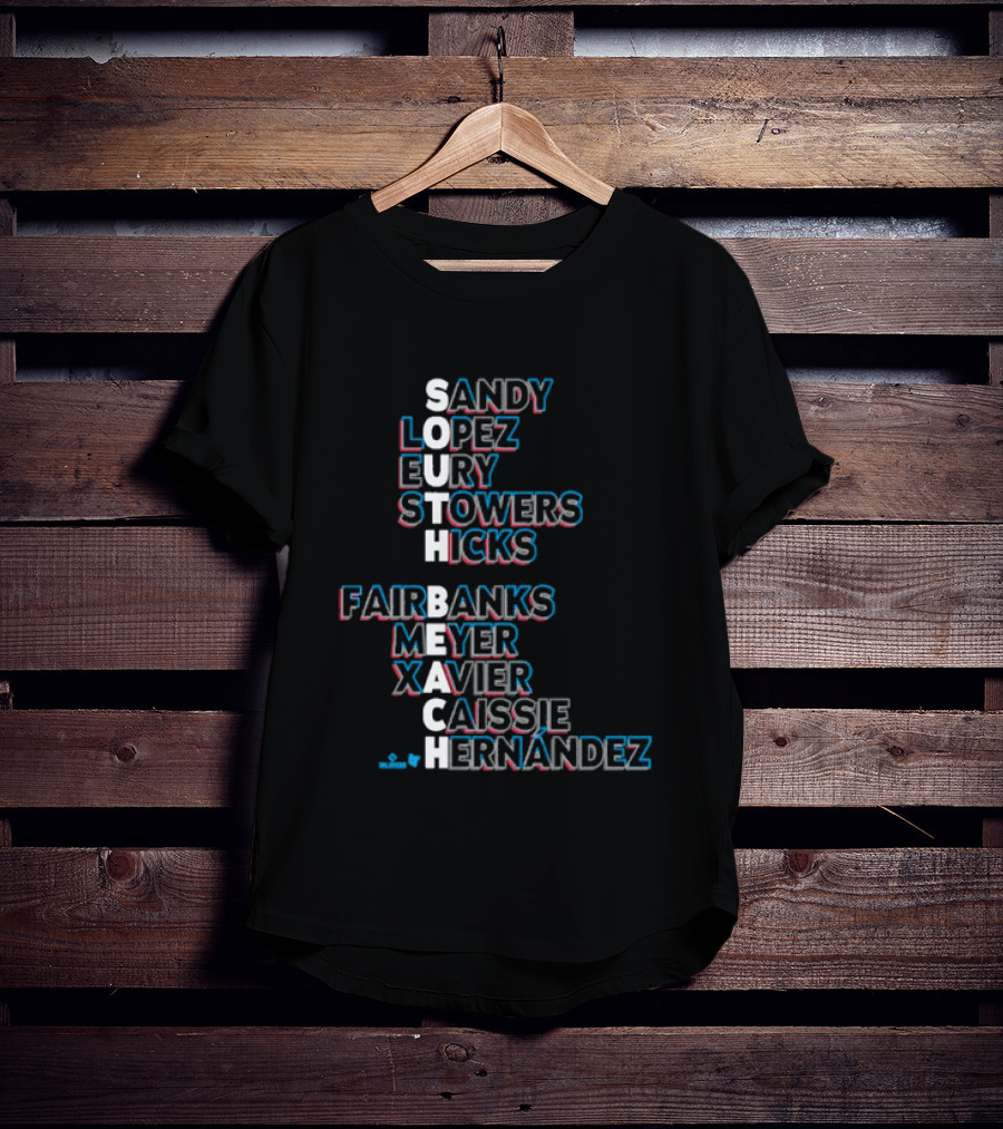 Miami Baseball Sandy Lopez Bury Stowers Hicks Fairbanks Meyer Xavier Caissie Hernandez South Beach Names 2026 T-Shirt