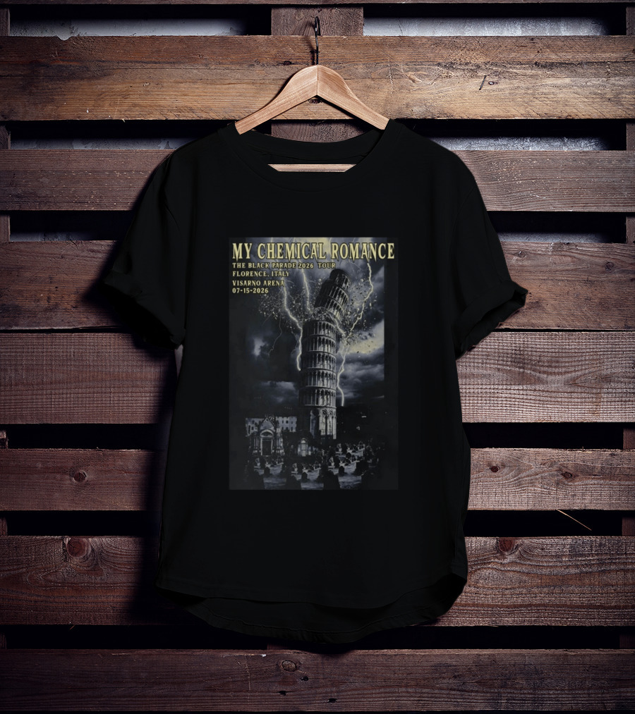 My Chemical Romance The Black Parade 2026 Tour Visarno Arena Florence Italy Jul 15 2026 T-Shirt
