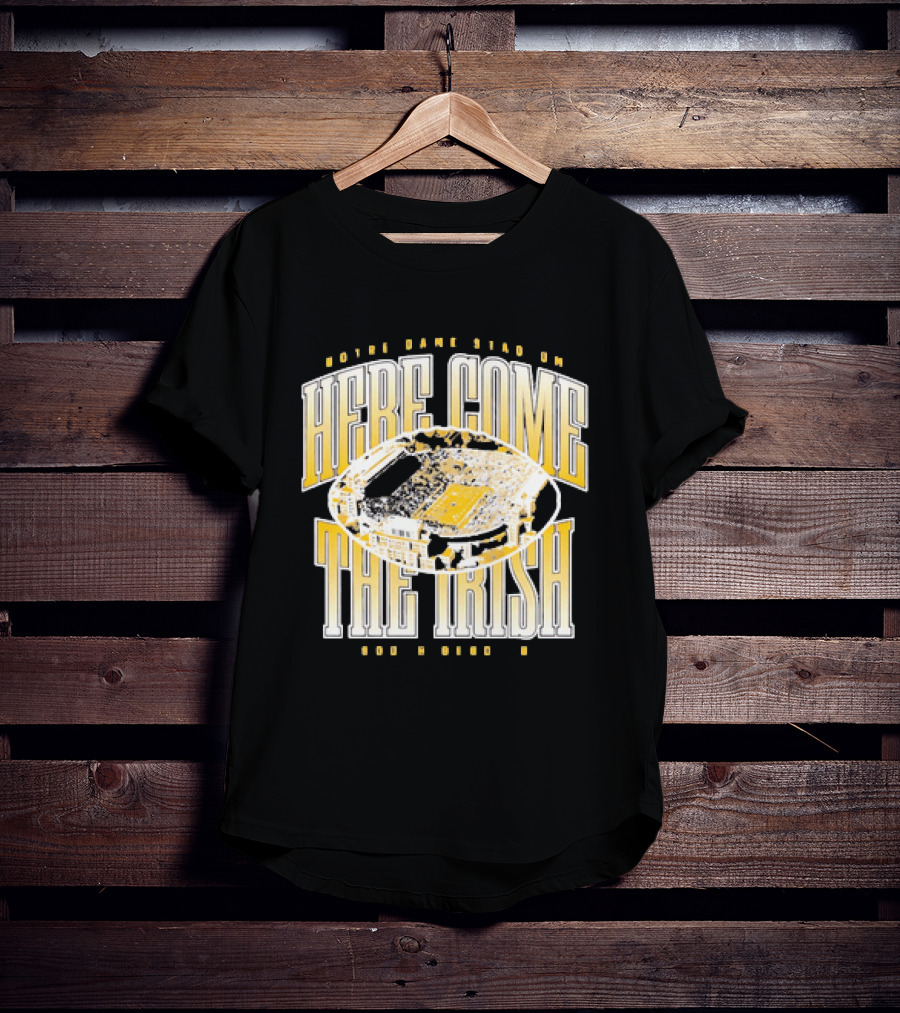 Notre Dame Stadium Here Come The Irish Football T-Shirt