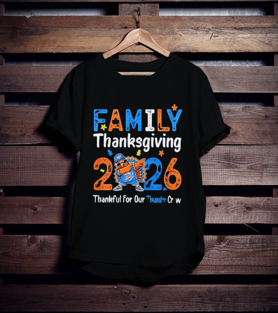 Family Thanksgiving 2026 Thankful For Our Thunder Crew Dabbing Turkey T-Shirt