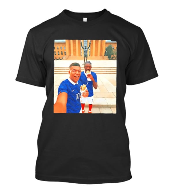 Ousmane Dembele Kylian Mbappe Philadelphia Museum Iconic Pose T-Shirt