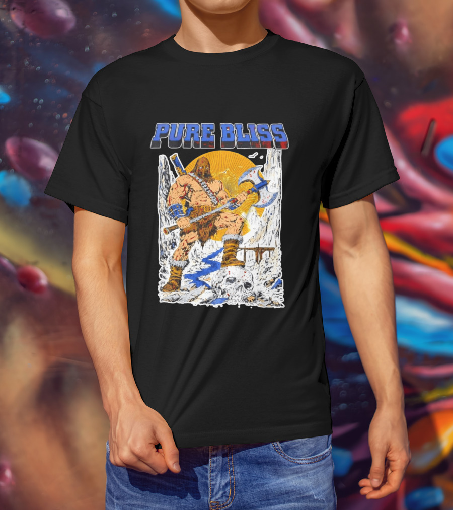 Pure Bliss Barbarian Warrior Axe Skull Fantasy Adventure T-Shirt