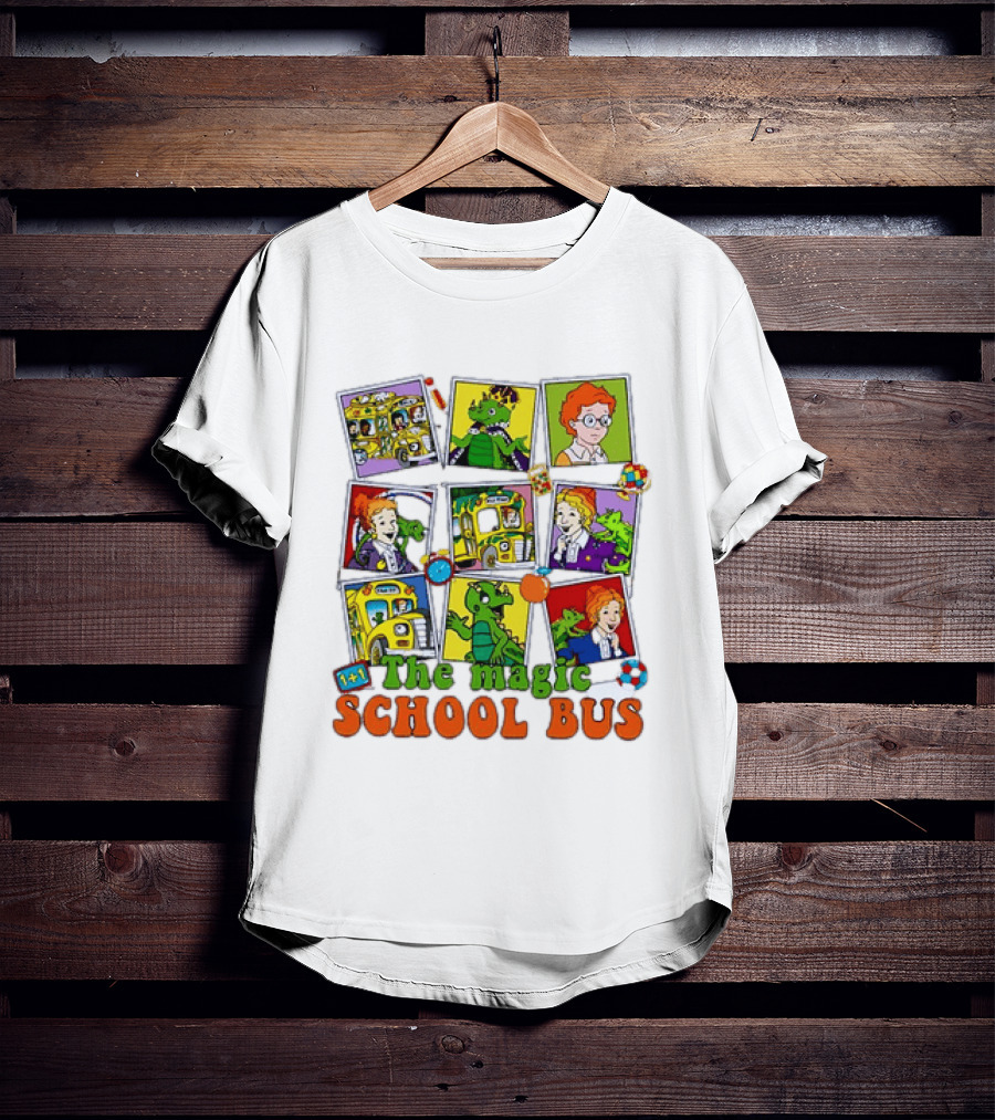 1+1 The Magic School Bus Characters And Adventure Scenes T-Shirt