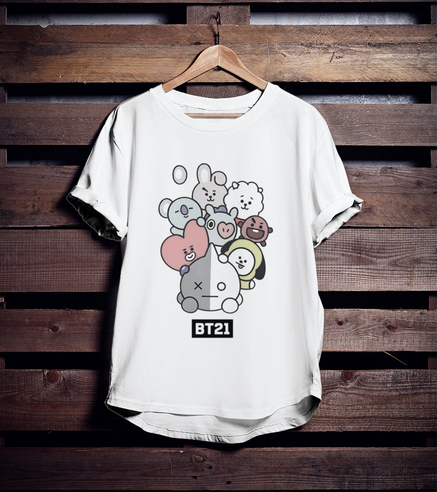 BT21 Kpop Cartoon Characters Vibrant Group T-Shirt