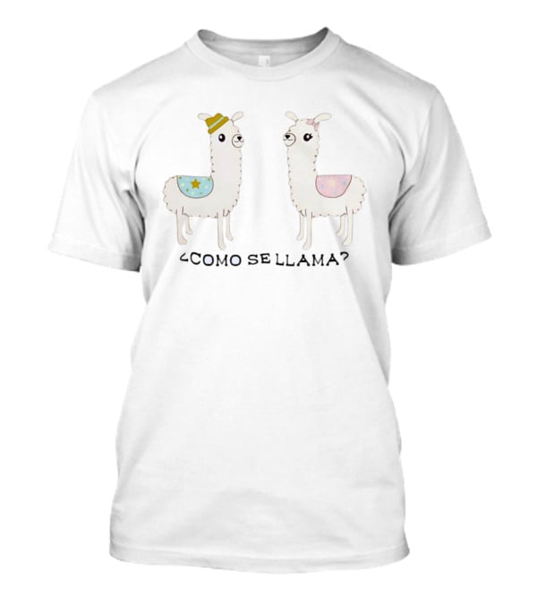 Llamas ¿Como Se Llama? Cute Llama Pair With Hats T-Shirt