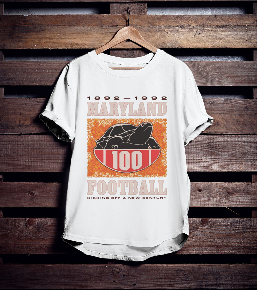 Maryland Football 1892 1992 Centennial Kicking Off A New Century Terps Turtle T-Shirt