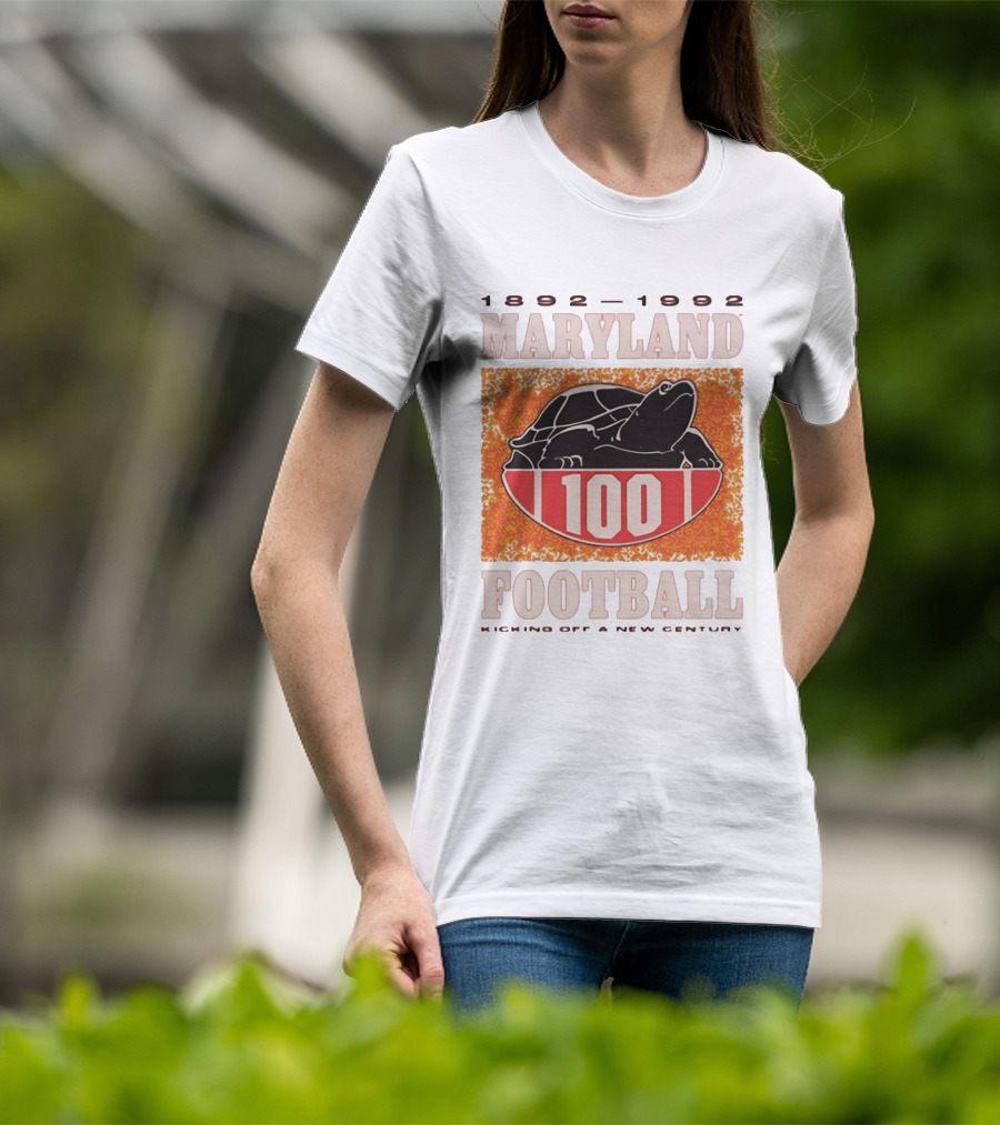 Maryland Football 1892 1992 Centennial Kicking Off A New Century Terps Turtle T-Shirt