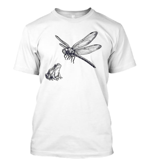 Dragonfly And Frog Wildlife Biology Enthusiasts Nature Lovers T-Shirt