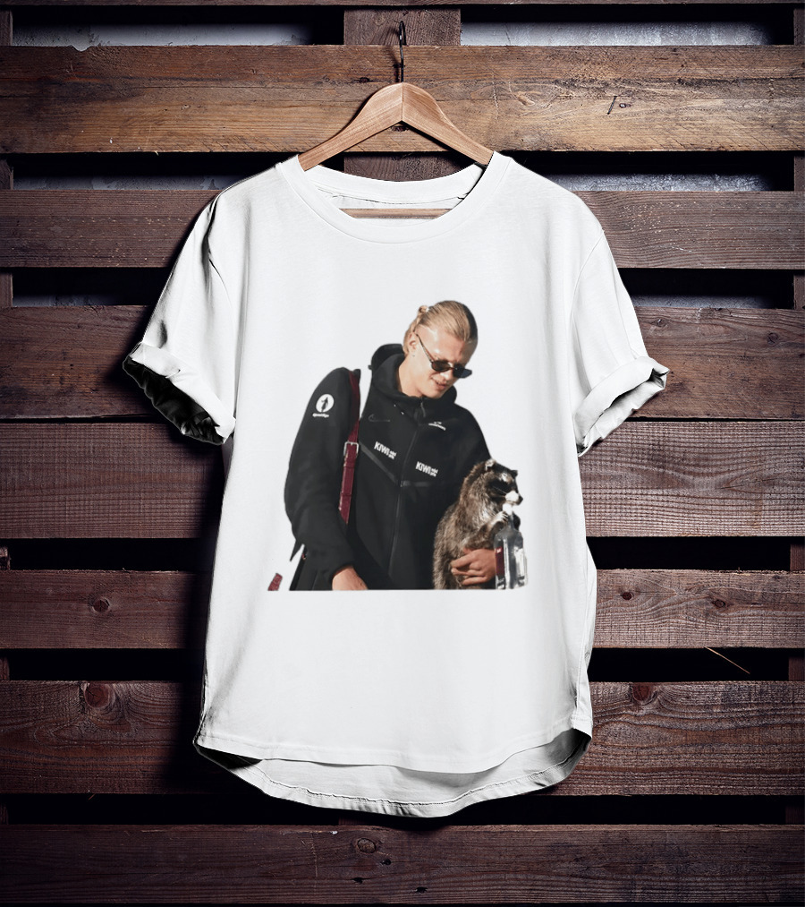 Erling Haaland Raccoon Meme Football KIWI K SPACE Texas T-Shirt