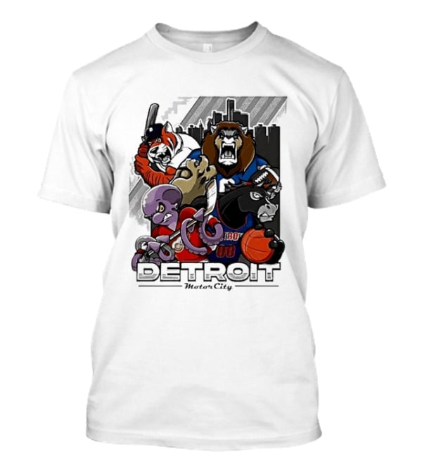 Motor City Detroit Tigers Lions Red Wings Pistons Athletic Sports Fan Gear T-Shirt