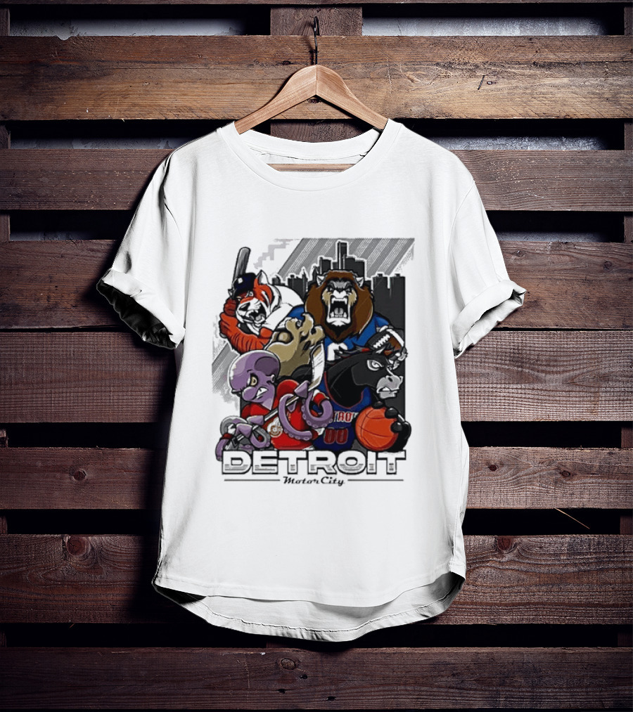 Motor City Detroit Tigers Lions Red Wings Pistons Athletic Sports Fan Gear T-Shirt