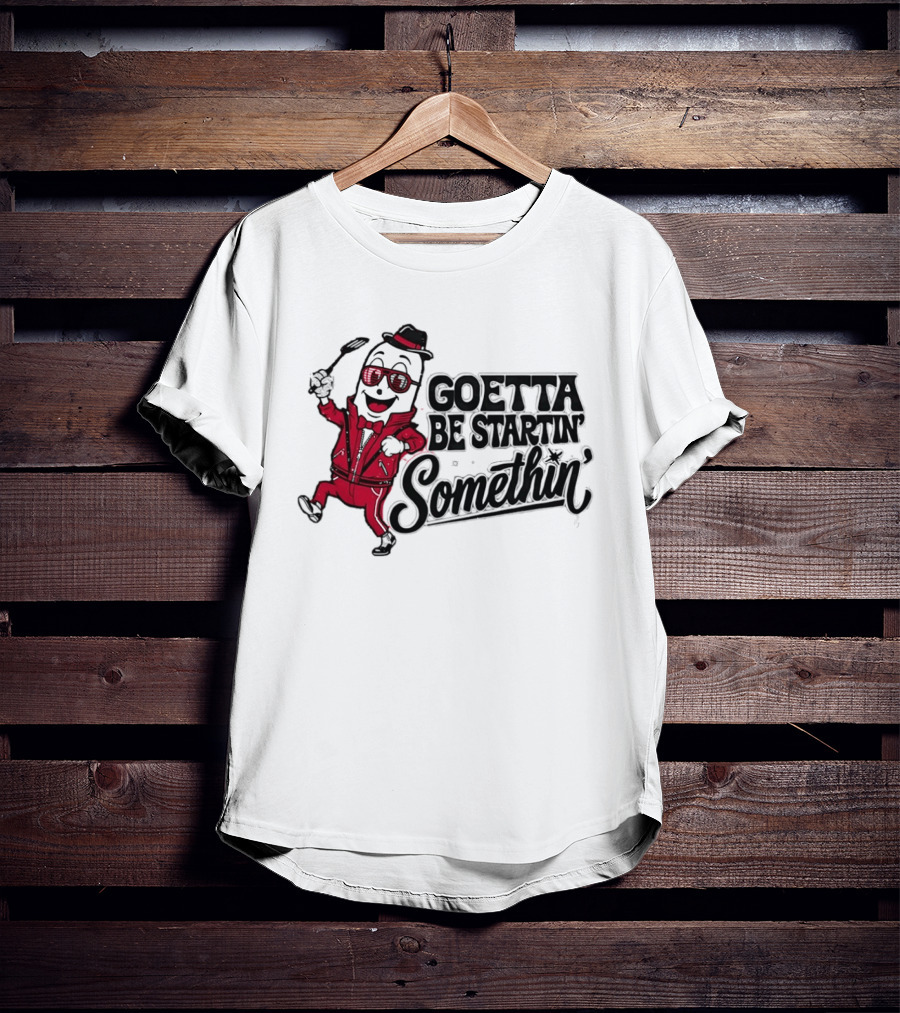 Goetta Be Startin Somethin Hotdog Retro Sunglasses Suit Fedora T-Shirt