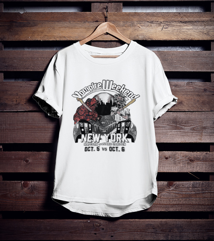 Vampire Weekend Toad Baseball New York Madison Square Garden October T-Shirt