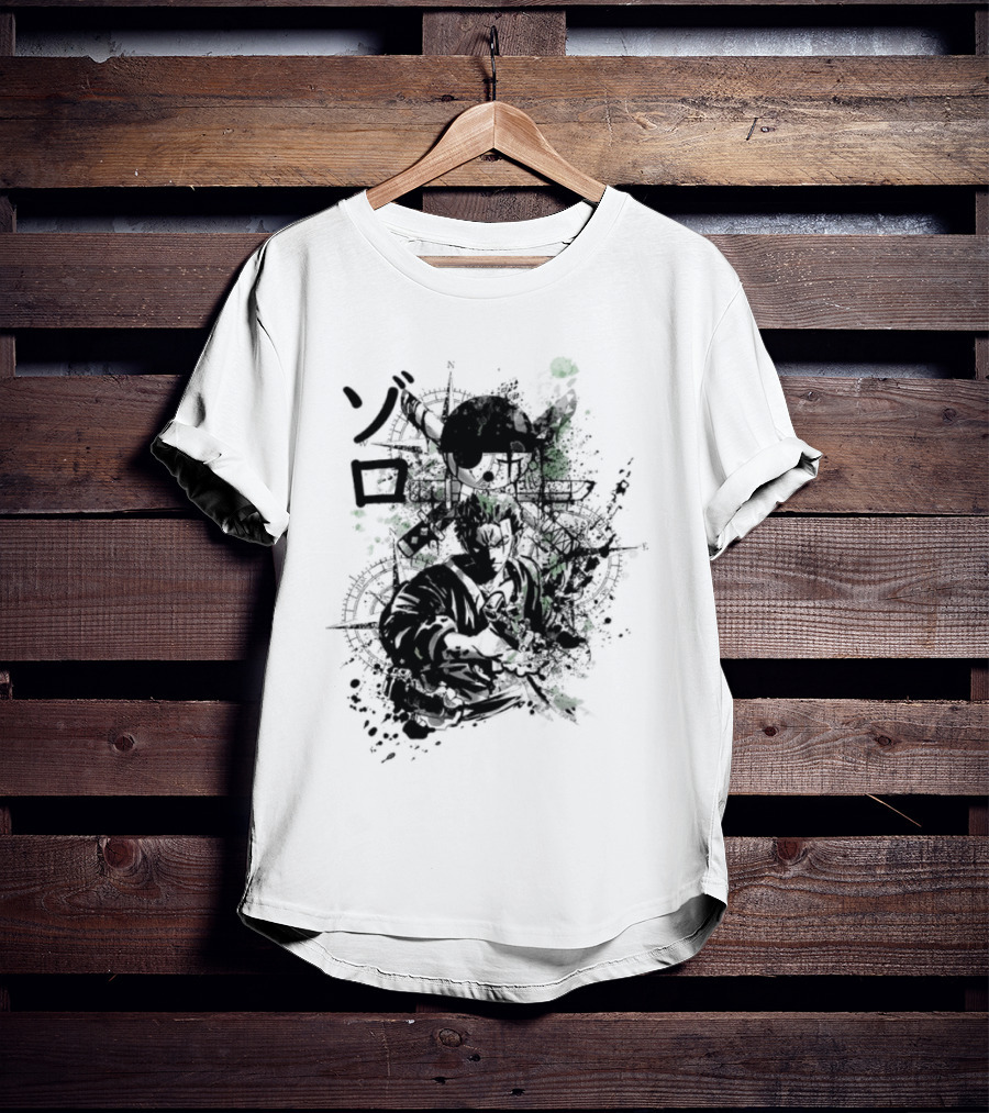 Japanese Kanji Ink Art With Splatter Effect T-Shirt