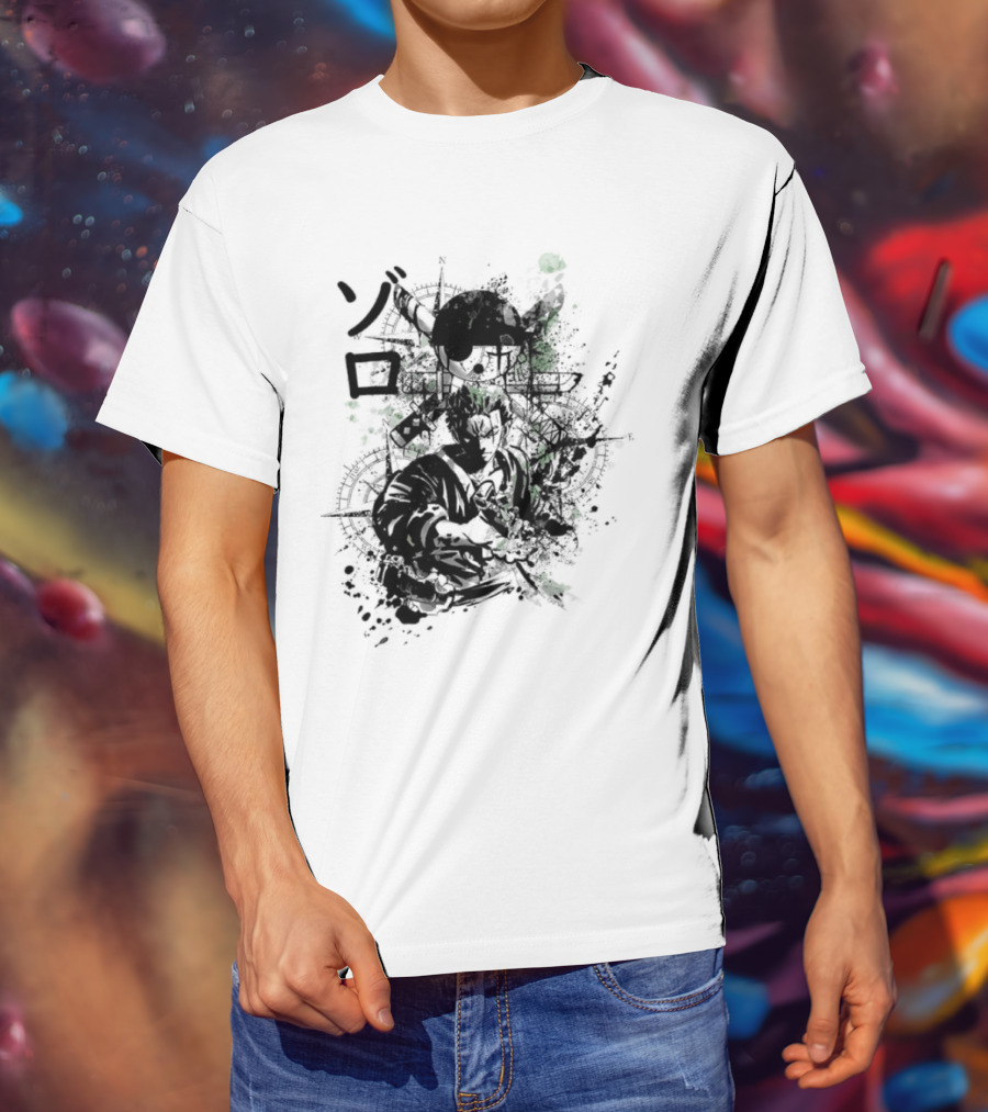 Japanese Kanji Ink Art With Splatter Effect T-Shirt