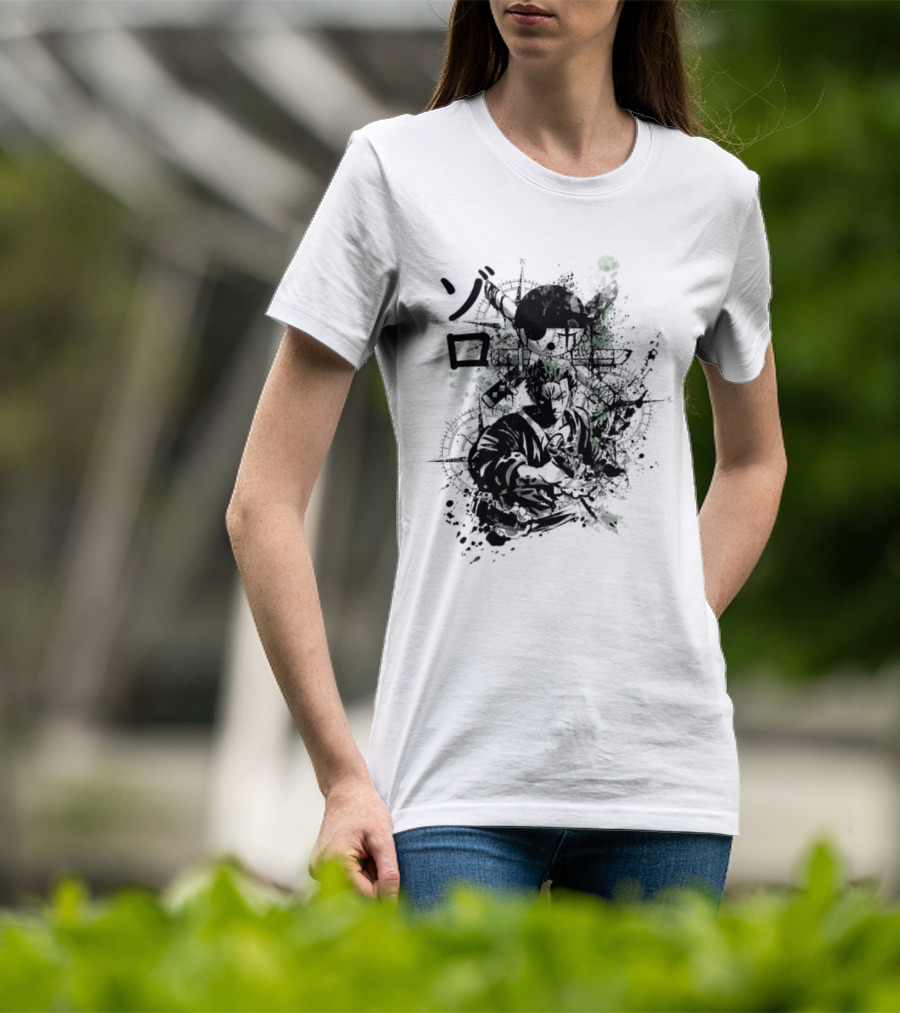 Japanese Kanji Ink Art With Splatter Effect T-Shirt